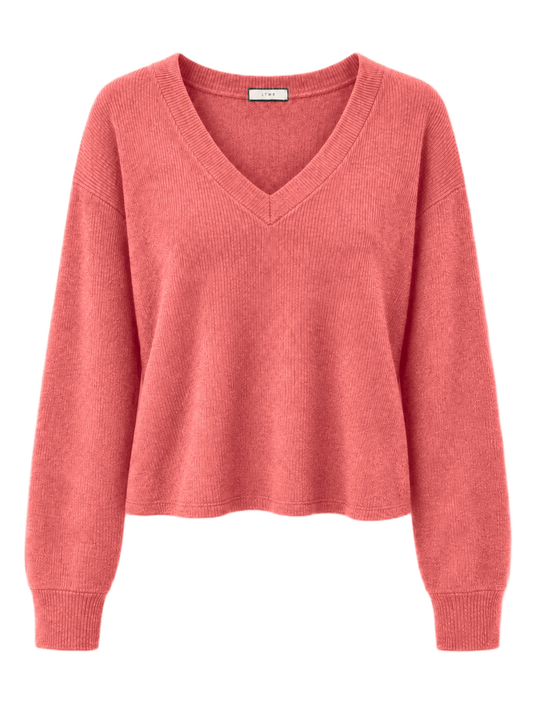 LTWR V-neck knit sweater recolored rose pink