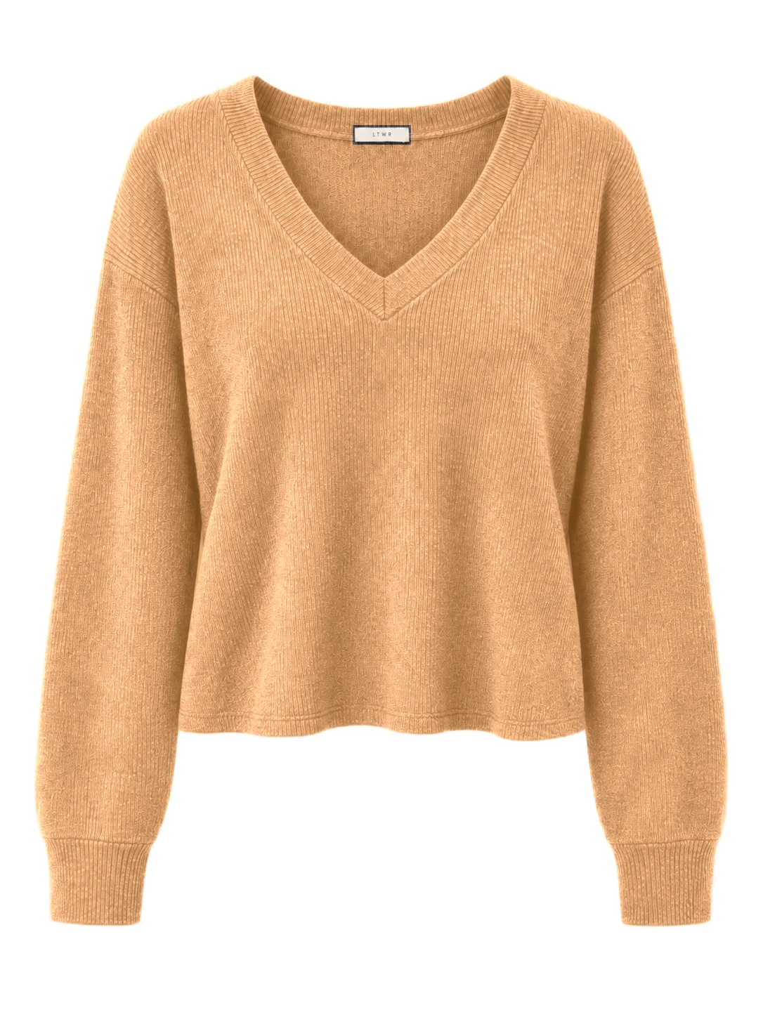LTWR V-neck knit sweater recolored sand