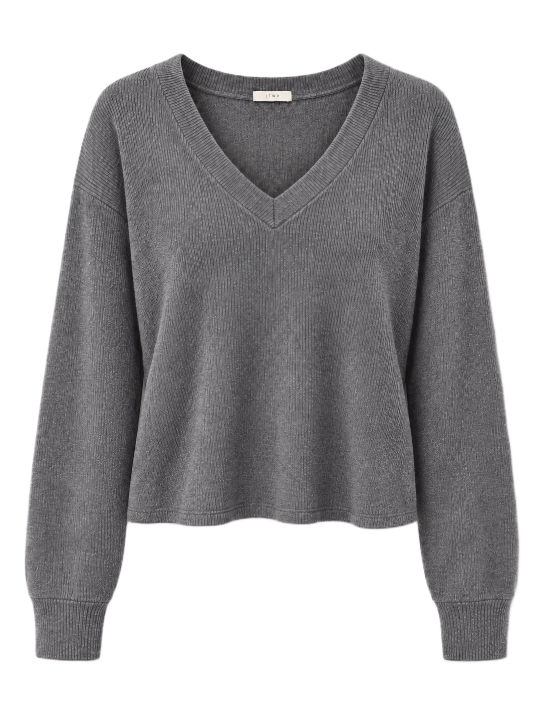 Original charcoal LTWR V-neck knit sweater